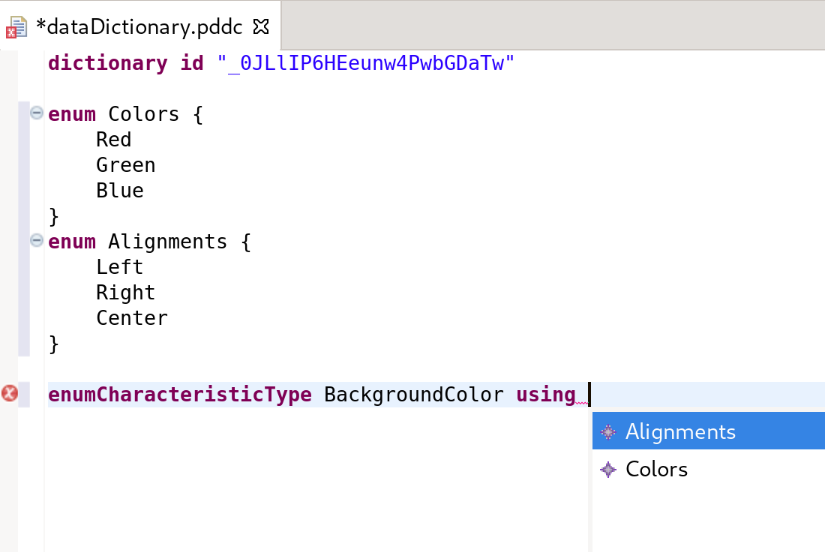 Editing support in dictionary editor