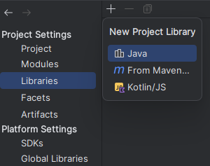 Creating an empty Java library