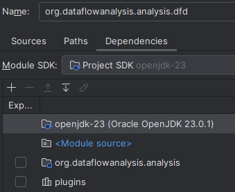 Dependency tab layout