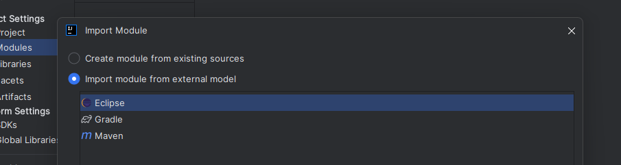 Using the eclipse importer