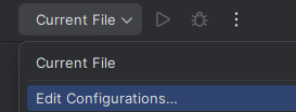 Editing the run configurations
